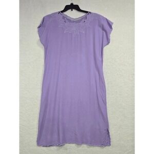Gypsy Women's Lavender Nightgown Short Sleeve Lace Trim Size S